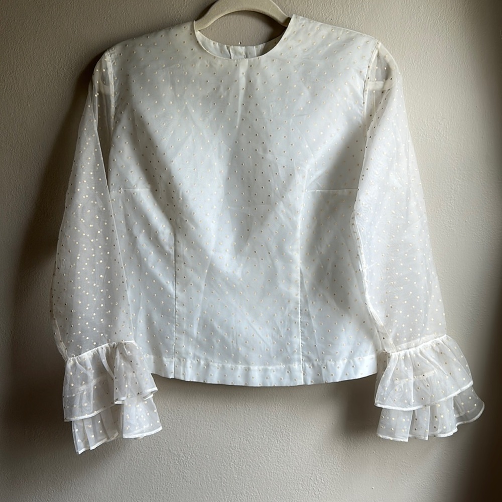 VINTAGE Polka Dot Blouse - Ivory